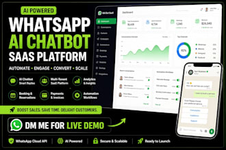 build a whatsapp ai chatbot saas platform with booking, orders and payments link