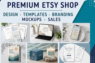 design custom etsy branding kit etsy canva templates etsy mockups etsy rank