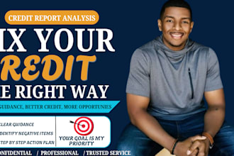 analyze your credit report, guide dispute process, help improve credit score