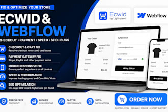 ecwid webflow checkout fix payment error mobile bug speed seo cart issue store