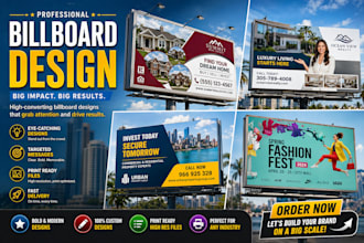 design unique banner design, billboard design, yard sign, retractable banner