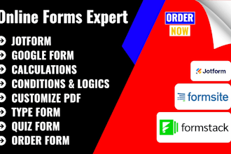 design jotform, google forms, surveys, quizzes and form automation