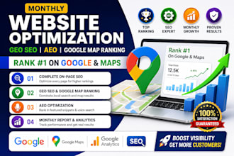 monthly website optimization geo seo aeo google map ranking top ranking onpage