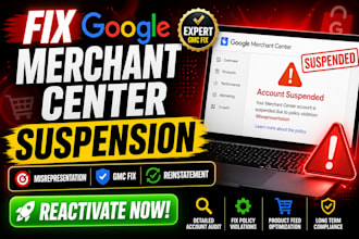 fix google merchant center suspension and misrepresentation