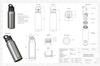 create 2d and 3d mechanical drawings activewear techpack with technical drawing