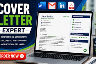 write professional cover letter for job application and resume