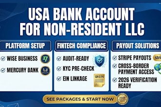 create USA bank account wise business mecury fintech setup and business address