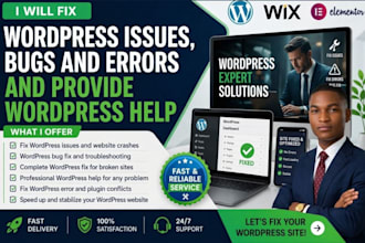 fix wordpress issues wix issues bugs and errors provide wordpress help elementor