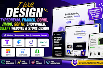 design typedream framer dorik jimdo softr showired sellfy website store design