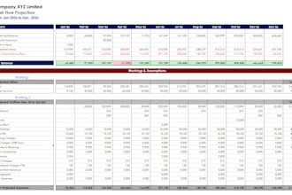create cash flow forecast, budget and financial model