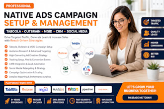 setup native ads campaign taboola outbrain mgid  crm platforms social media