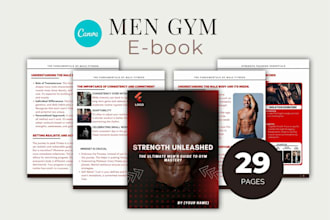 design health fitness ebook pdf lead magnet canva workbook workout plan guide