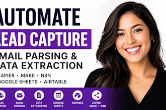 automate lead capture email parsing data extraction zapier google sheet airtable