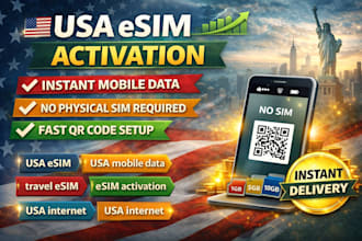 provide USA esim with instant activation and mobile data setup