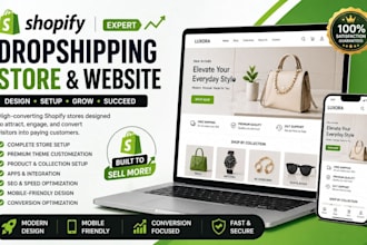 create shopify dropshipping store or shopify website