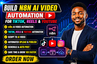 build n8n ai video automation for tiktok, reels and n8n youtube automation