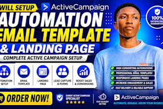 setup activecampaign automation email and landing page
