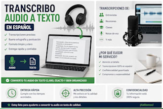 transcribiré el audio a texto en español de forma clara