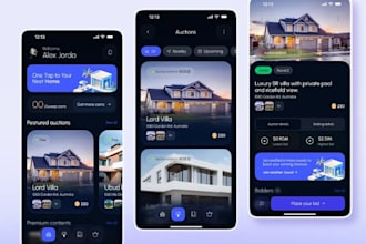 create auction app, bidding app, art gallery app, online auction app