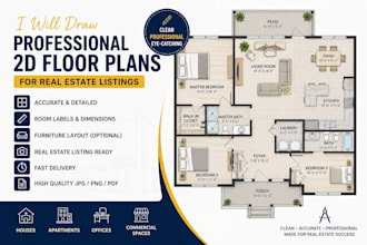 draw professional 2d floor plans for real estate listings
