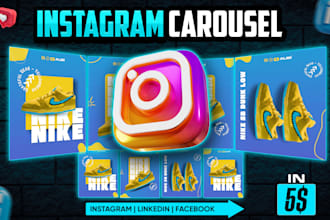 design instagram carousel posts, social media carousel ads and marketing posts