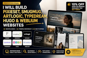 build pixieset, smugmug, artlogic, typedream, hugo and weblium websites