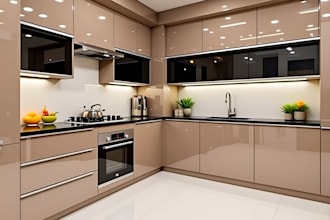do kitchen, living room interior design, 3d exterior and 3d rendering