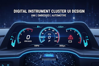 design digital instrument cluster UI with embedded for automotive displays