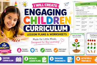 design engaging children curriculum lesson plans course outline and worksheets