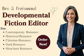 developmental edit contemporary romance, erotic novels as a fiction book editor