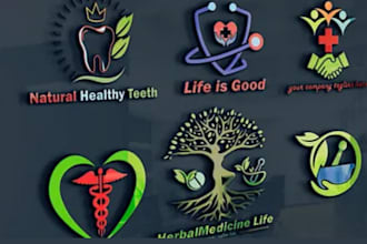 unique healthcare, medical, homecare, lab, pharmacy and dental logo