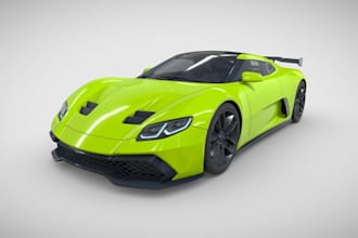 create realistic 3d car modeling, 3d vehicle design and rendering