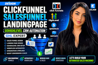 design salesfunnel landingpage gohighlevel crm clickfunnel automation ghl expert