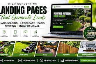 do landing page for landscaping lawn care patio fencing and snow removal service