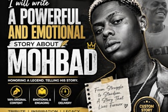 write a powerful and emotional story about mohbad