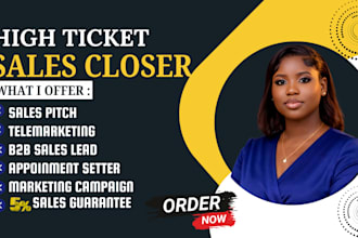 be your sales development representative, sales closer and b2b sales rep