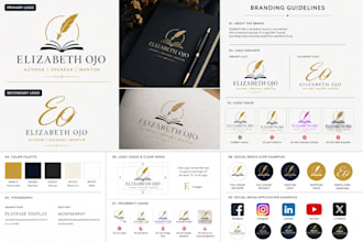 design author logo, book brand identity and publishing branding