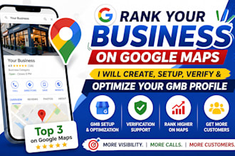 create, setup, verify and rank your google my business profile, gmb listing
