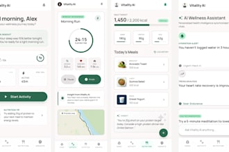 develop ai health and wellness app, fitness tracker, nutrition planner app