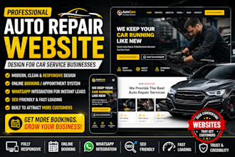 design auto repair website for mechanics, garages, and car service businesses