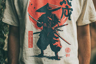 do a japanese t shirt illustration
