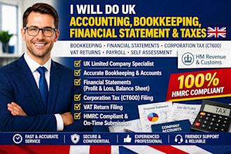 uk accounting, bookkeeping, financial statement and taxes for UK limited company