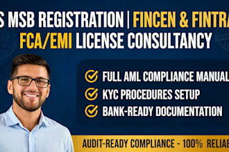register US msb, fincen, fintrac, or fca license with full aml compliance