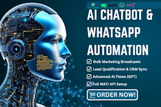 build automated n8n wati whatsapp chatbots for ai sales and marketing, bot, make