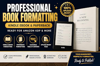 format your book for kindle and KDP paperback