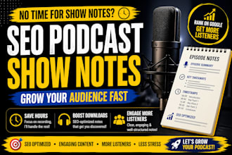 write SEO podcast show notes that grow your audience fast