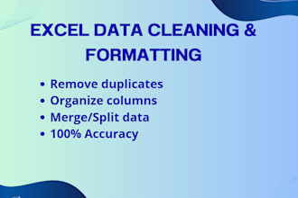 be your expert for excel data formatting and list cleaning
