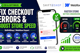 shift4shop webflow checkout bug payment error mobile issue slow store seo