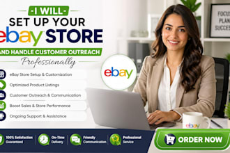set up your ebay store and handle customer outreach professionally