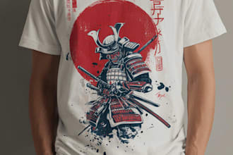 draw a japanese t shirt illustration